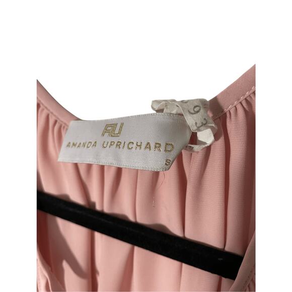 Amanda Uprichard Small Women's Petal Pink Cold Shoulder Peephole Blouse Soft - Picture 5 of 6